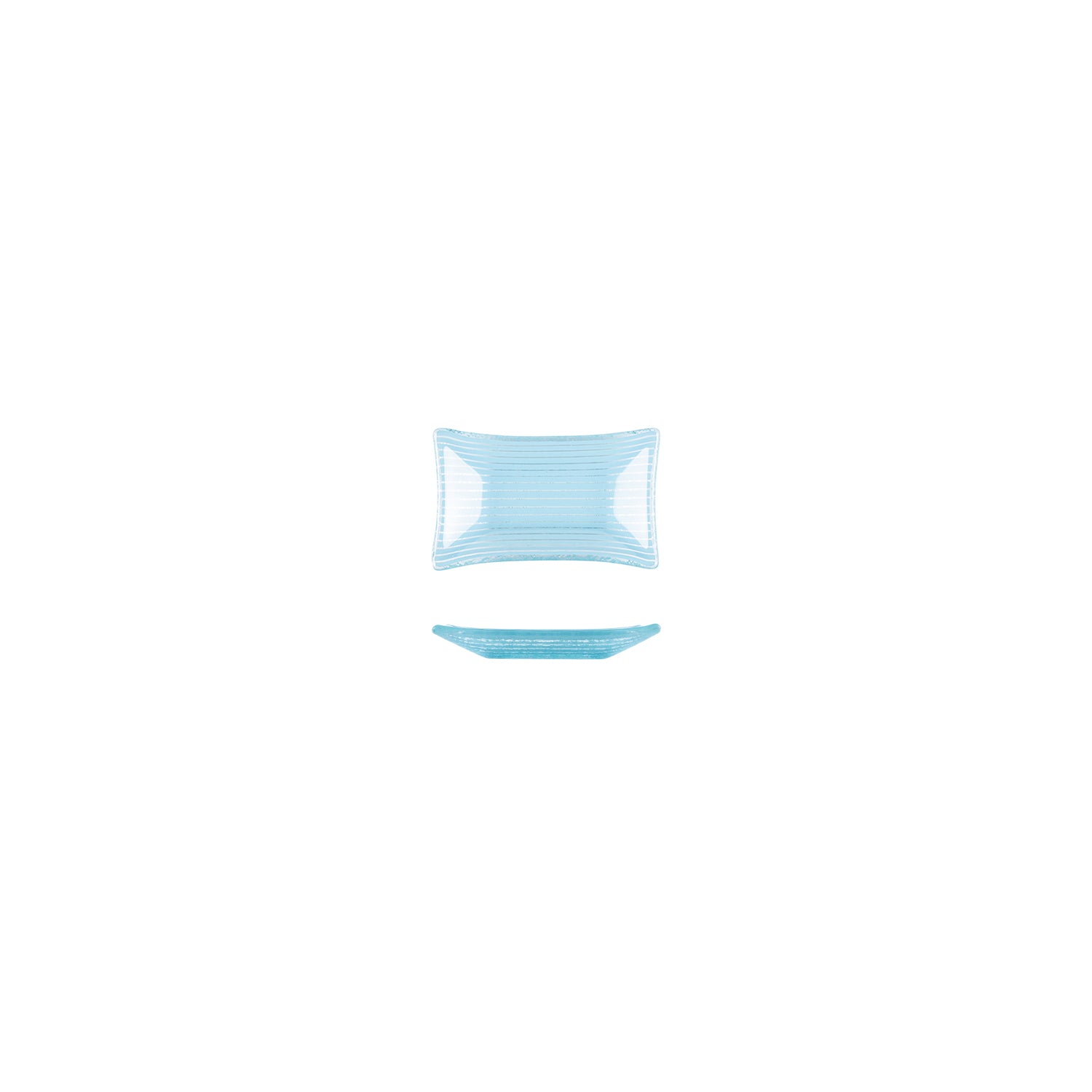 Glass Dinnerware 4.25" x 2.5" x h:0.5" 1 oz. Rectangular Blue Glass Ramekin (Set of 6)