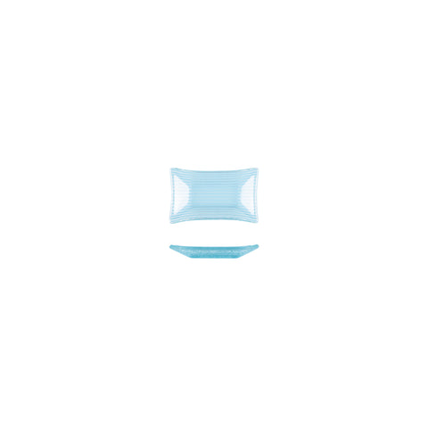 Glass Dinnerware 4.25" x 2.5" x h:0.5" 1 oz. Rectangular Blue Glass Ramekin (Set of 6)