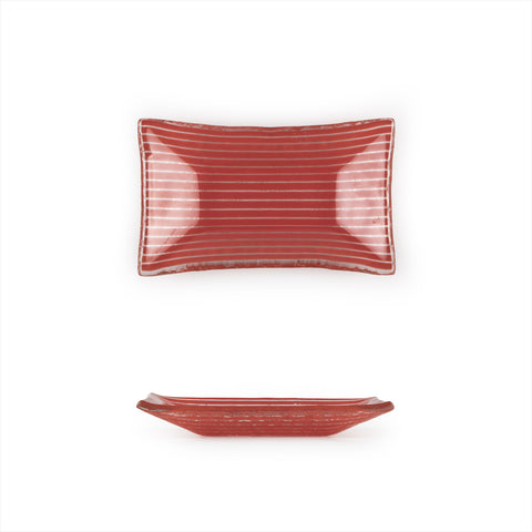 Glass Dinnerware 4.25" x 2.5" x h:0.5" 1 oz. Rectangular Red Glass Ramekin (Set of 6)