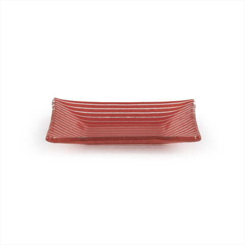 Glass Dinnerware 4.25" x 2.5" x h:0.5" 1 oz. Rectangular Red Glass Ramekin (Set of 6)