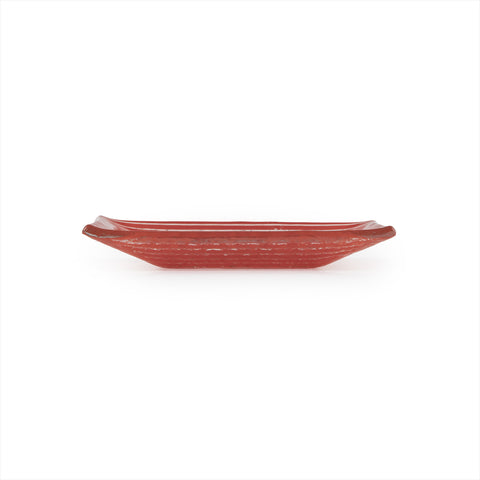 Glass Dinnerware 4.25" x 2.5" x h:0.5" 1 oz. Rectangular Red Glass Ramekin (Set of 6)