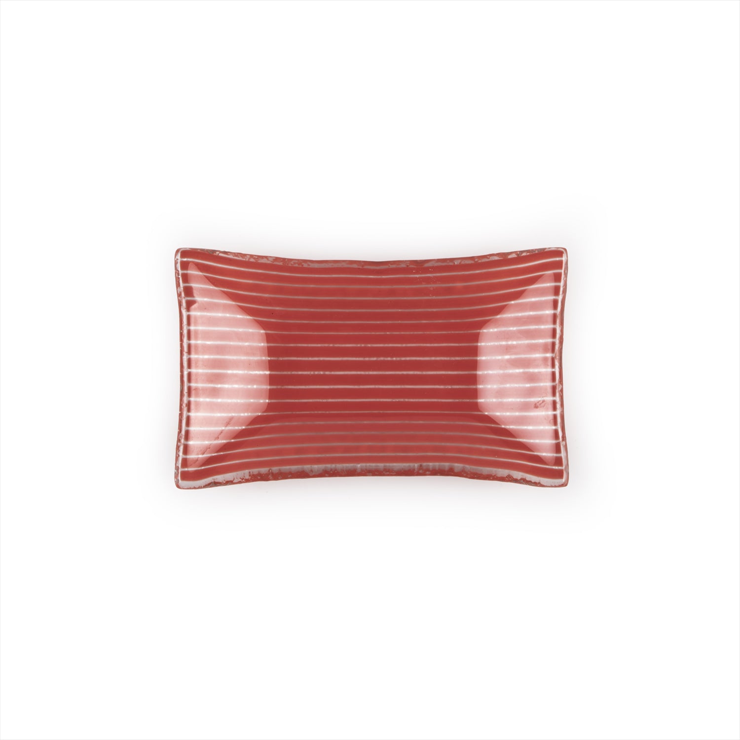 Glass Dinnerware 4.25" x 2.5" x h:0.5" 1 oz. Rectangular Red Glass Ramekin (Set of 6)