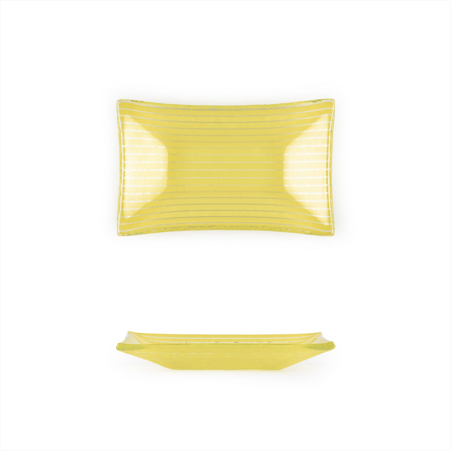 Glass Dinnerware 4.25" x 2.5" x h:0.5" 1 oz. Rectangular Yellow Glass Ramekin (Set of 6)