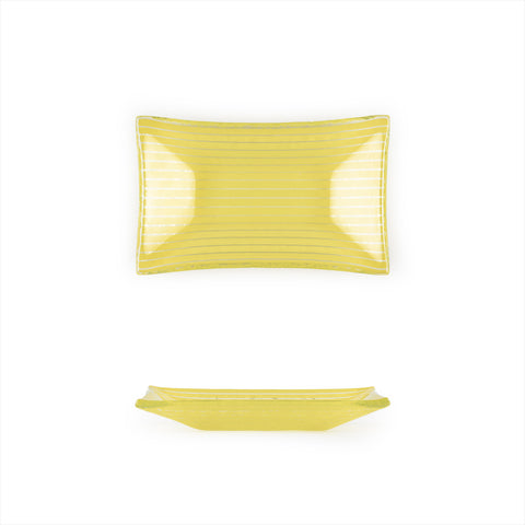 Glass Dinnerware 4.25" x 2.5" x h:0.5" 1 oz. Rectangular Yellow Glass Ramekin (Set of 6)