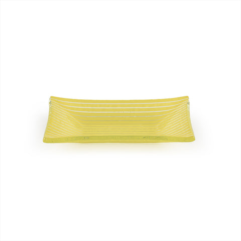 Glass Dinnerware 4.25" x 2.5" x h:0.5" 1 oz. Rectangular Yellow Glass Ramekin (Set of 6)