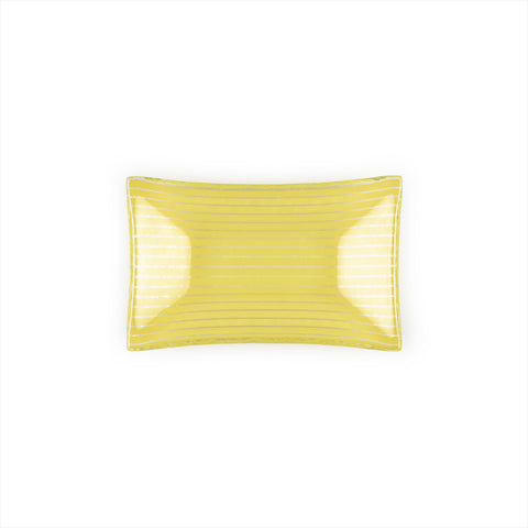 Glass Dinnerware 4.25" x 2.5" x h:0.5" 1 oz. Rectangular Yellow Glass Ramekin (Set of 6)