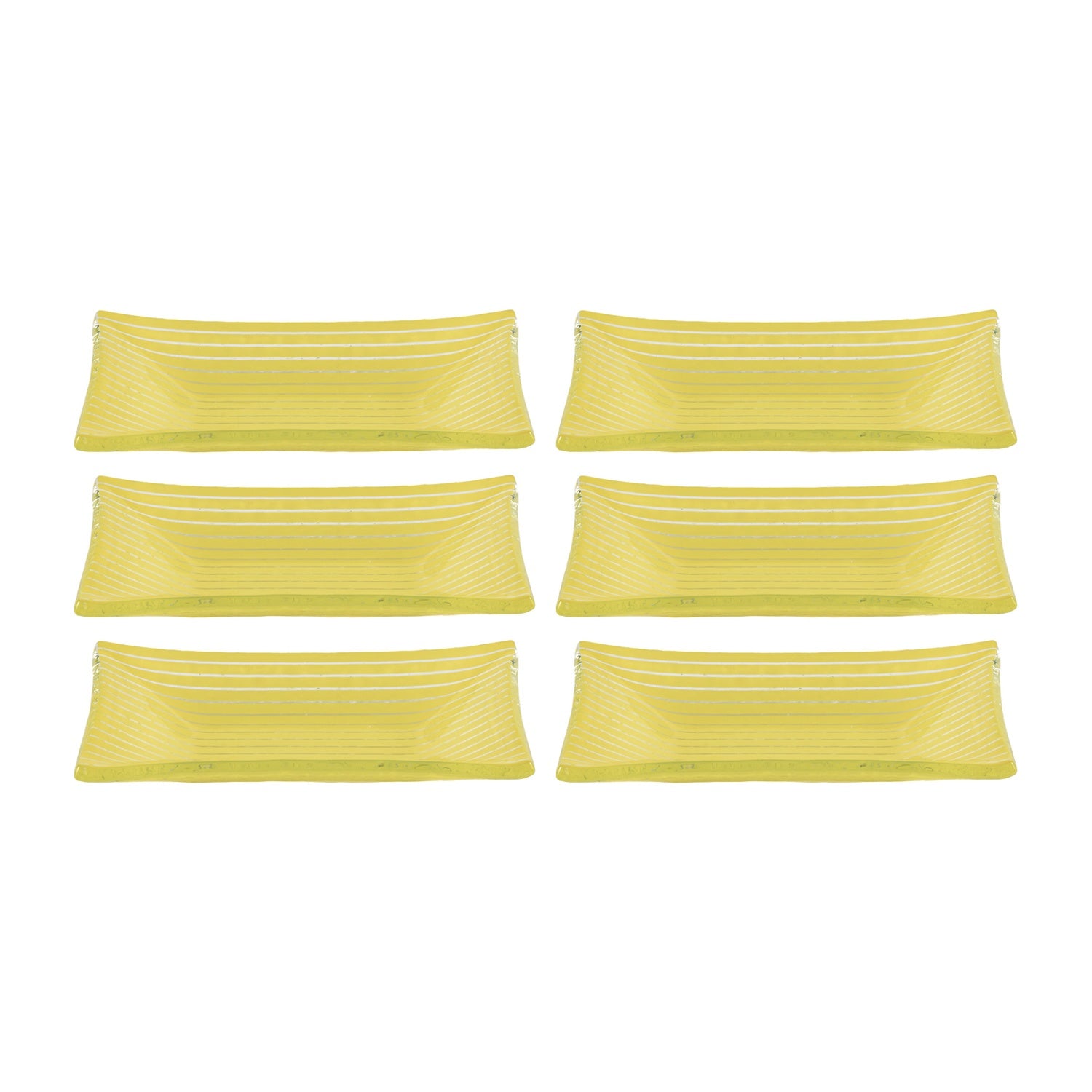 Glass Dinnerware 4.25" x 2.5" x h:0.5" 1 oz. Rectangular Yellow Glass Ramekin (Set of 6)