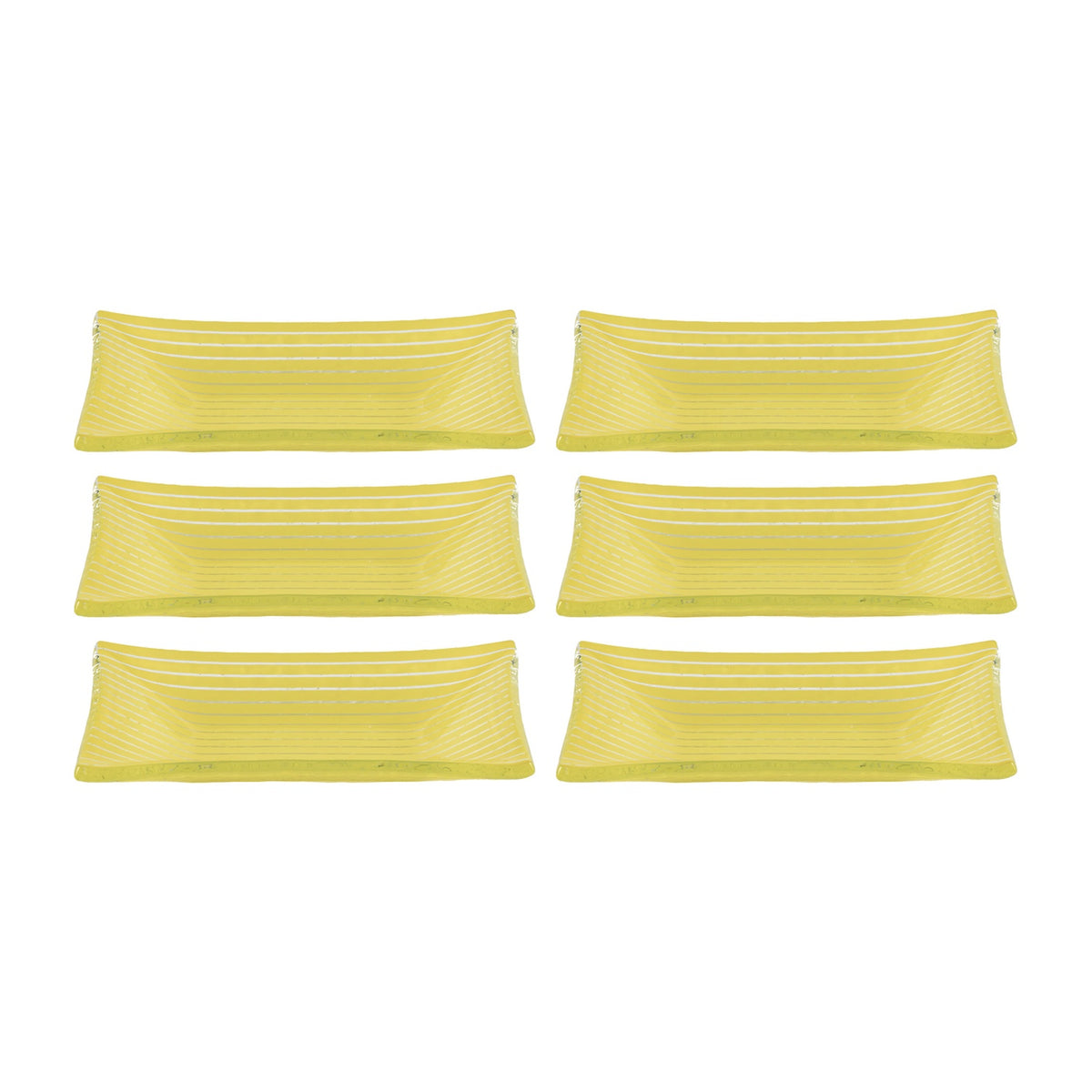 Glass Dinnerware 4.25" x 2.5" x h:0.5" 1 oz. Rectangular Yellow Glass Ramekin (Set of 6)