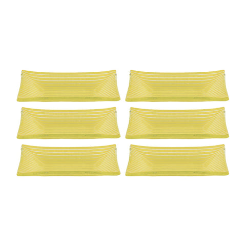 Glass Dinnerware 4.25" x 2.5" x h:0.5" 1 oz. Rectangular Yellow Glass Ramekin (Set of 6)