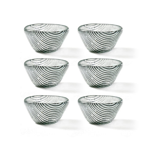 Turgla Fusion Glass dia.2.75" h:1.5" 2 oz. Round Black Glass Ramekin (Set of 6)