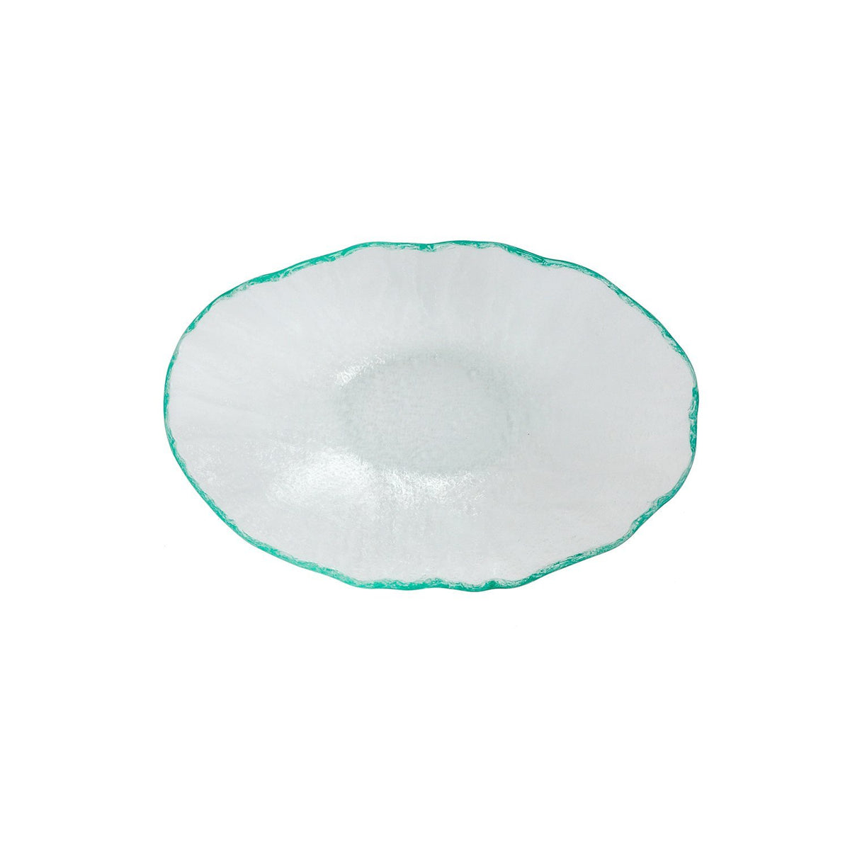 Turgla Fusion Glass 17.75" x 10" x h:3" 64 oz. Oval Clear Glass Deep Plate (1 each)