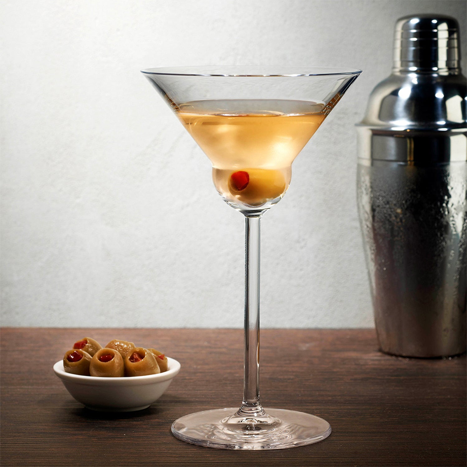 Vantage Crystal Martini Glasses with Olive Holding Base (Set of 2)