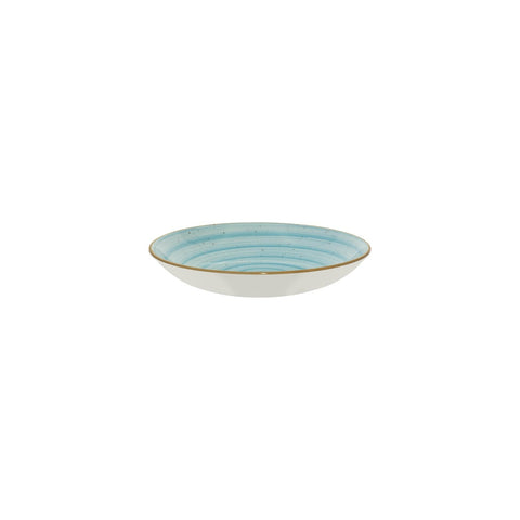 Aqua dia.9" h:2" 34 oz. Round Blue Vitrified Bowl