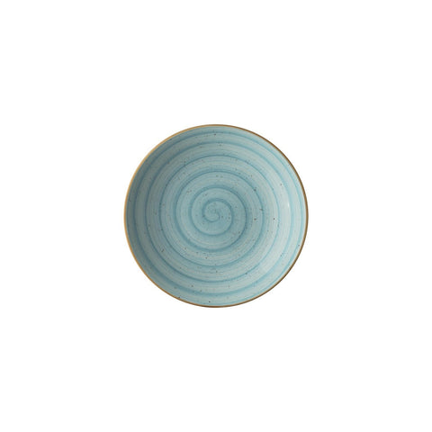 Aqua dia.9" h:2" 34 oz. Round Blue Vitrified Bowl