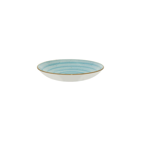 Aqua dia.10" h:2" 44 oz. Round Blue Vitrified Bowl