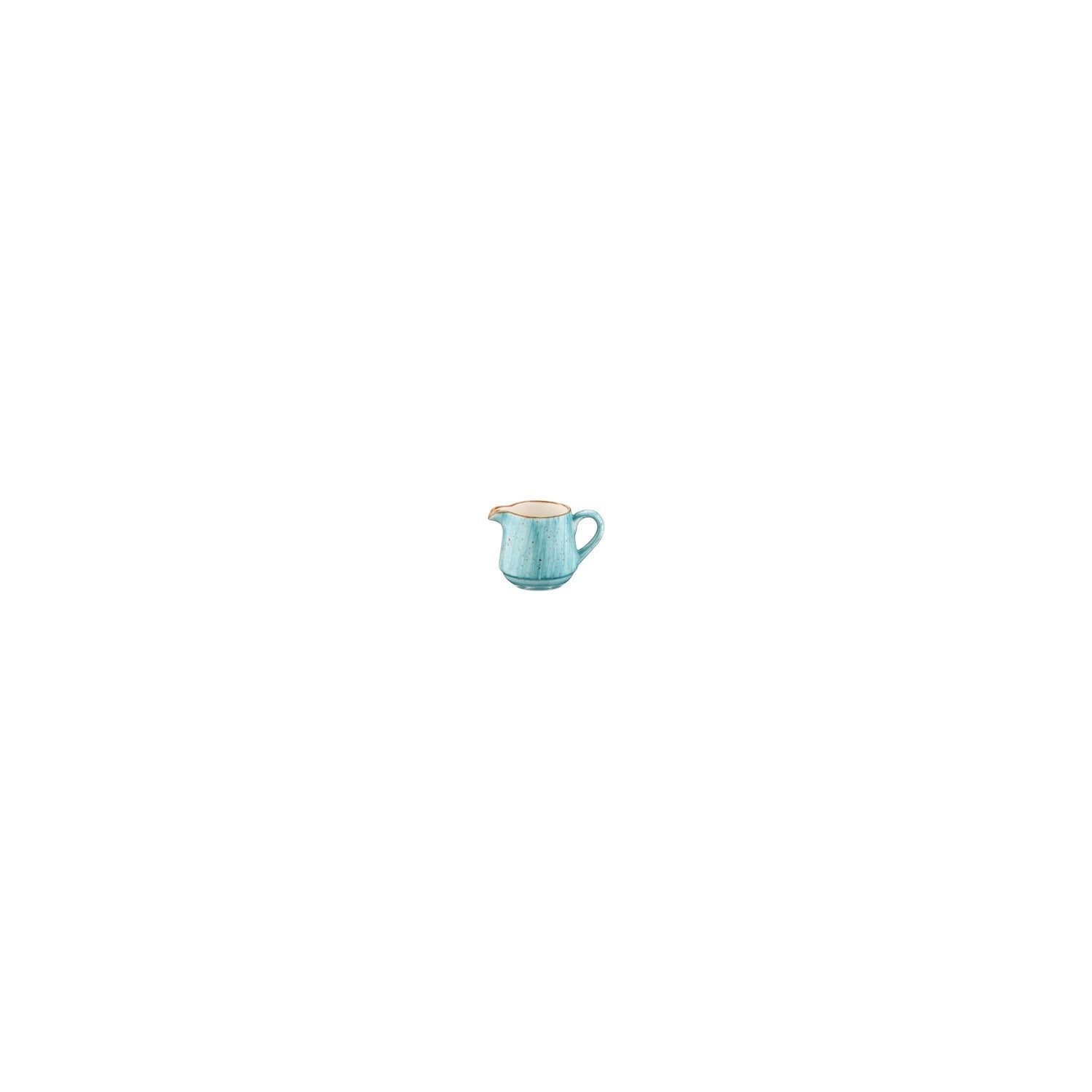 Aqua dia.2.25" h:3" 6 oz. Round Blue Vitrified Creamer