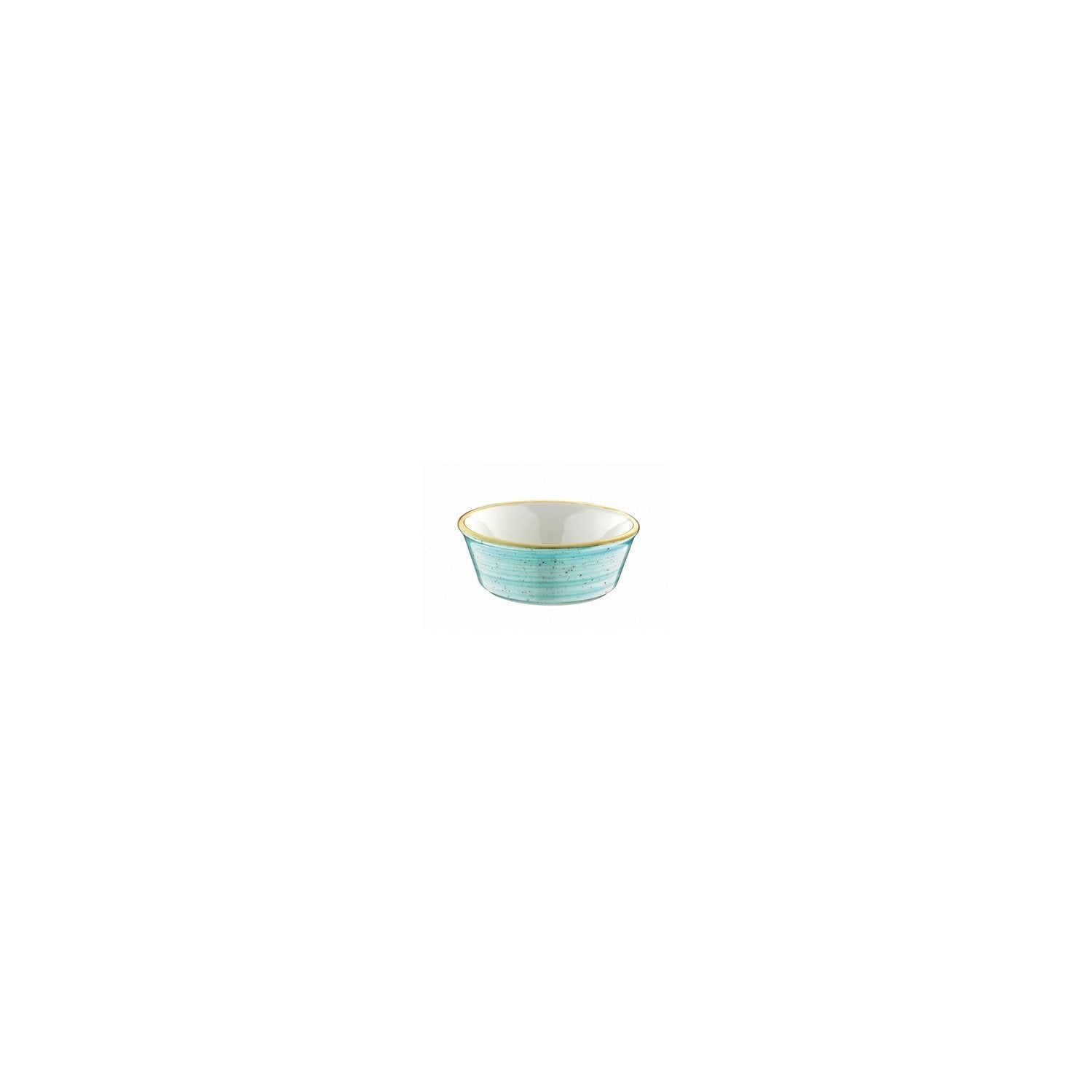 Aqua dia.4.75" h:1.75" 10 oz. Round Blue Vitrified Bowl