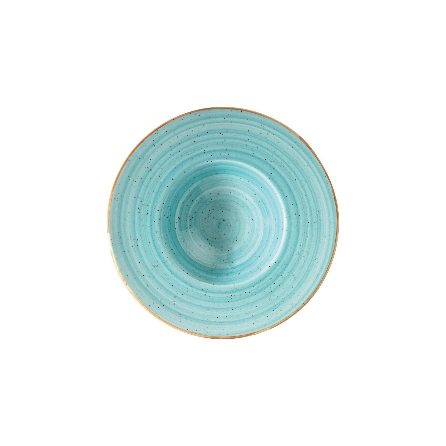 Aqua dia.11" h:2.5" 14 oz. Round Blue Vitrified Bowl