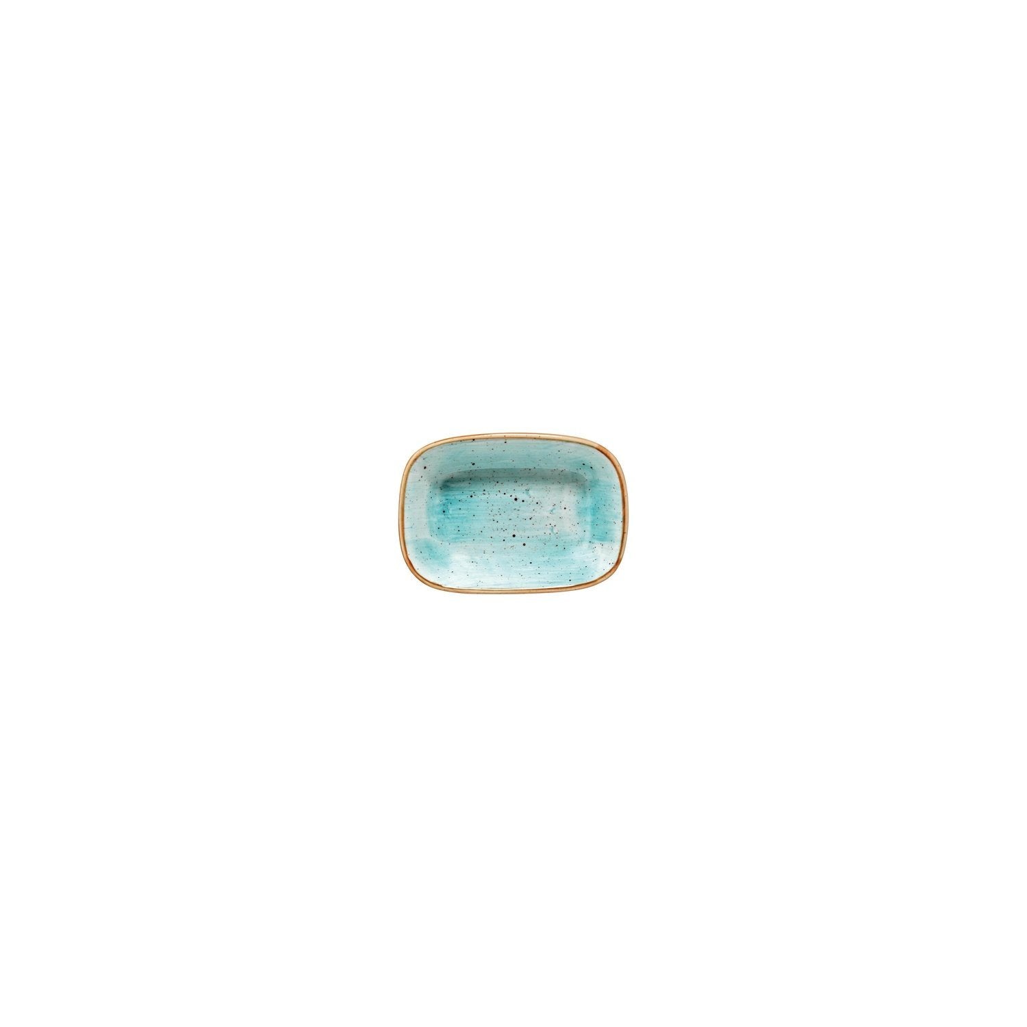 Aqua 4.75" x 3.25" x h:1" 4 oz. Rectangular Blue Vitrified Deep Plate