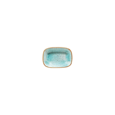 Aqua 5.5" x 4" x h:1.25" 7 oz. Rectangular Blue Vitrified Deep Plate