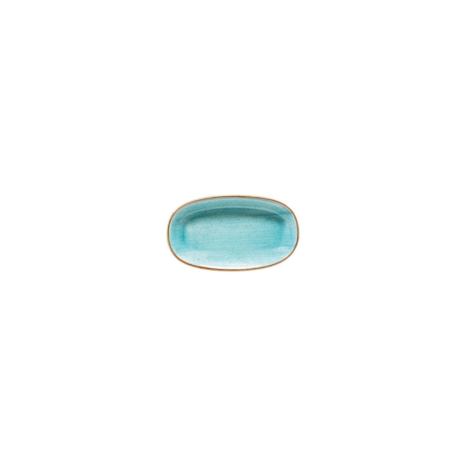 Aqua 6" x 3.5" x h:0.75" Oval Blue Vitrified Platter