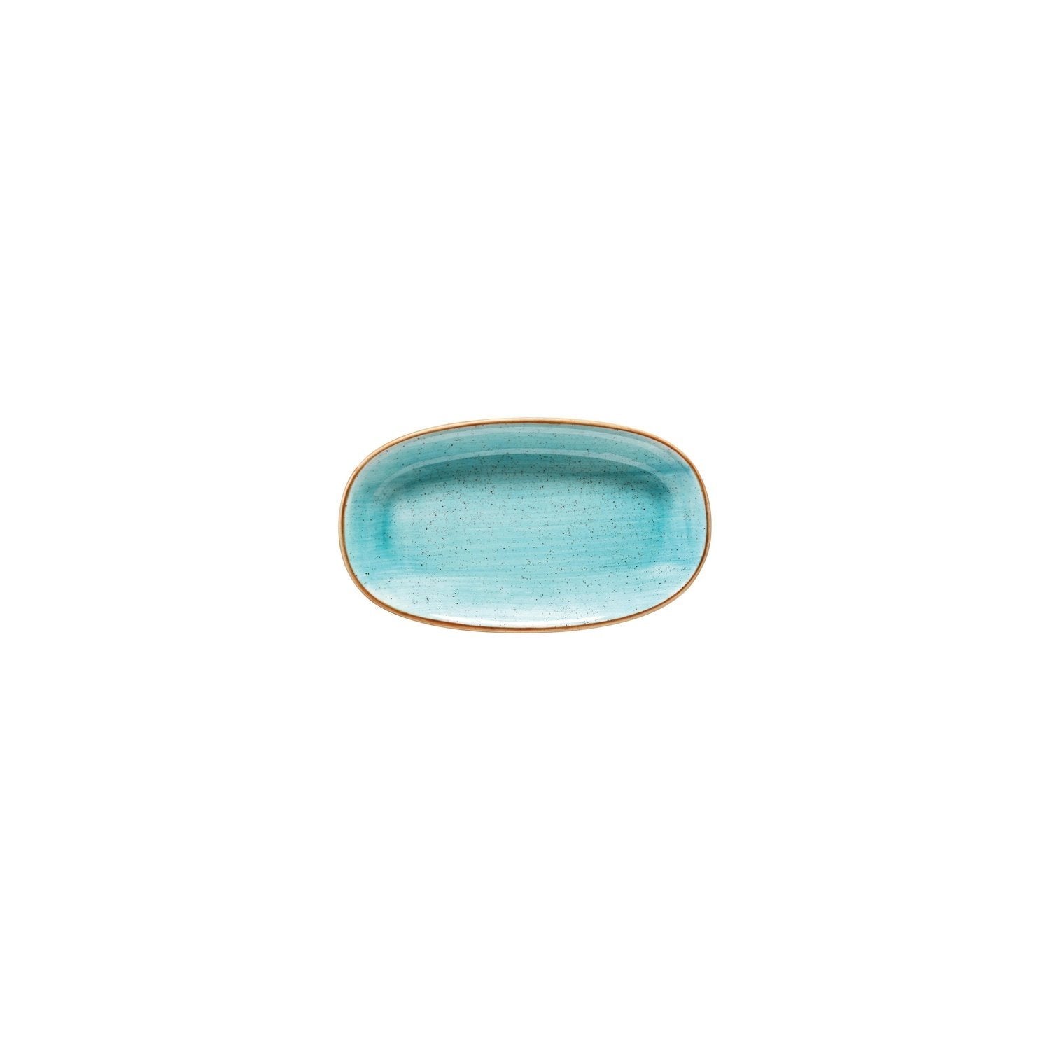 Aqua 7.5" x 4.25" x h:1" Oval Blue Vitrified Platter