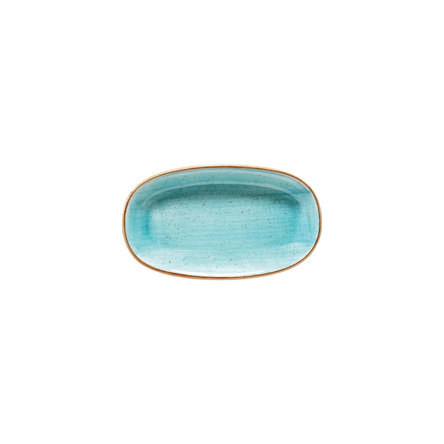 Aqua 9.5" x 5.5" x h:1.25" Oval Blue Vitrified Platter