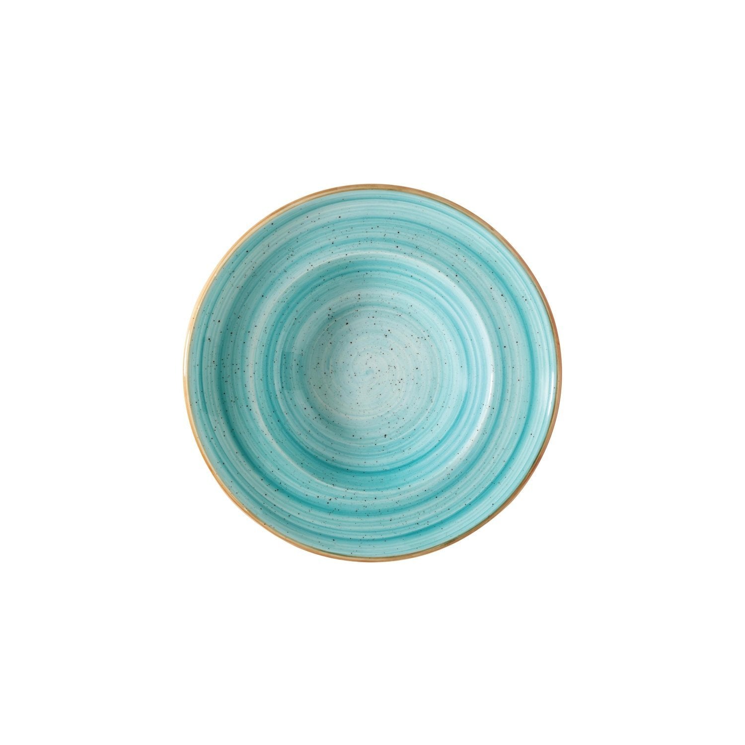 Aqua dia.10.75" h:2.25" 16 oz. Round Blue Vitrified Bowl