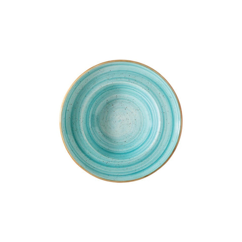 Aqua dia.10.75" h:2.25" 16 oz. Round Blue Vitrified Bowl