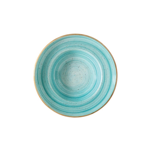 Aqua dia.11.75" h:2.5" 19 oz. Round Blue Vitrified Bowl
