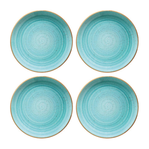 Bonna China Sea Blue dia.12"  Round Blue Porcelain Plate (Set of 4)