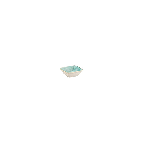 Aqua 3.5" x 3.5" x h:1.25" 1 oz. Square Blue Vitrified Ramekin