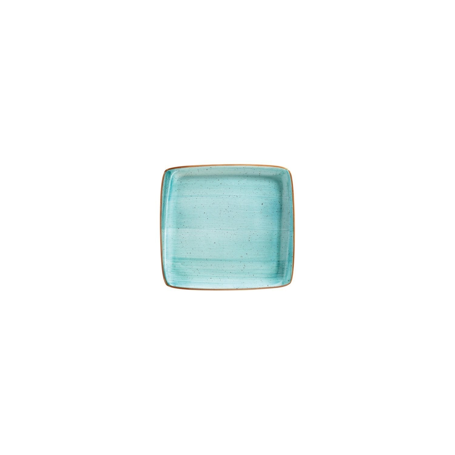 Aqua 6.25" x 5.75" Square Blue Vitrified Plate