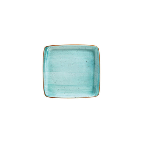 Aqua 8.5" x 8" Square Blue Vitrified Plate