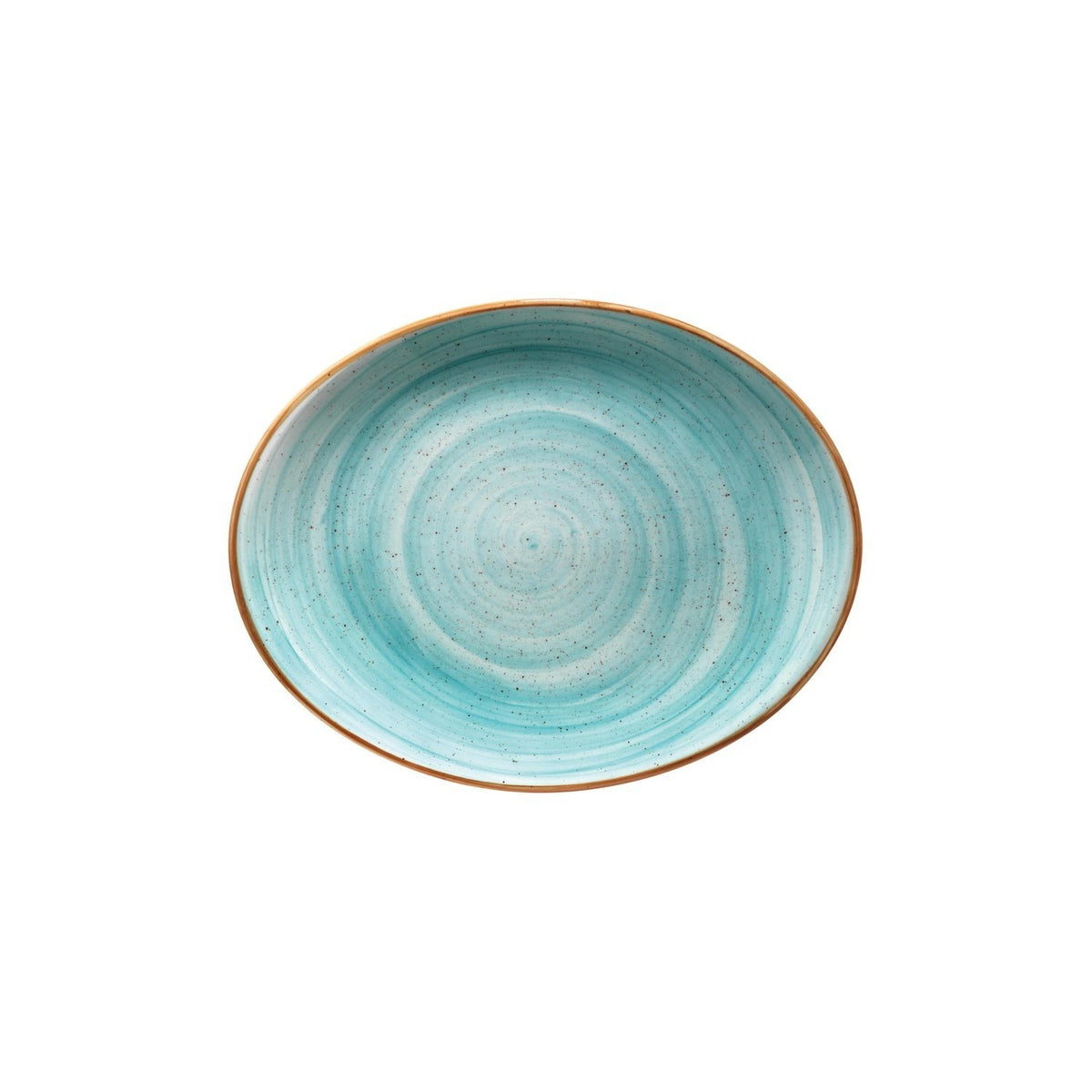 Aqua 12.25" x 9.5" x h:1" Oval Blue Vitrified Platter (1 each)