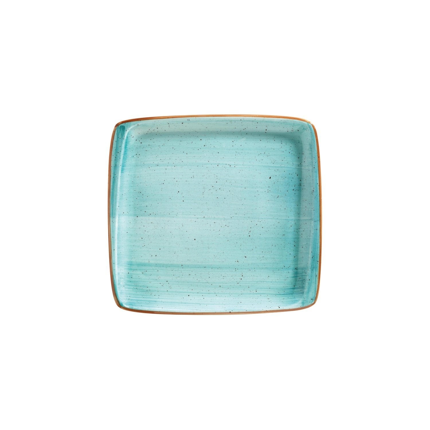 Aqua 10.5" x 10" Square Blue Vitrified Plate