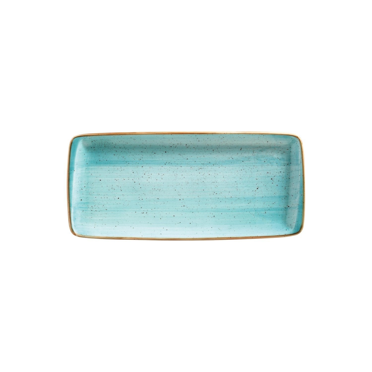 Aqua 13.5" x 6" x h:0.75" Rectangular Blue Vitrified Platter