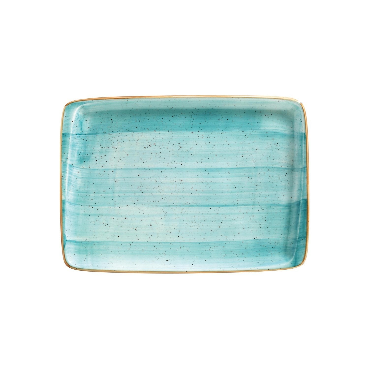 Aqua 14.25" x 10.25" x h:0.75" Rectangular Blue Vitrified Platter