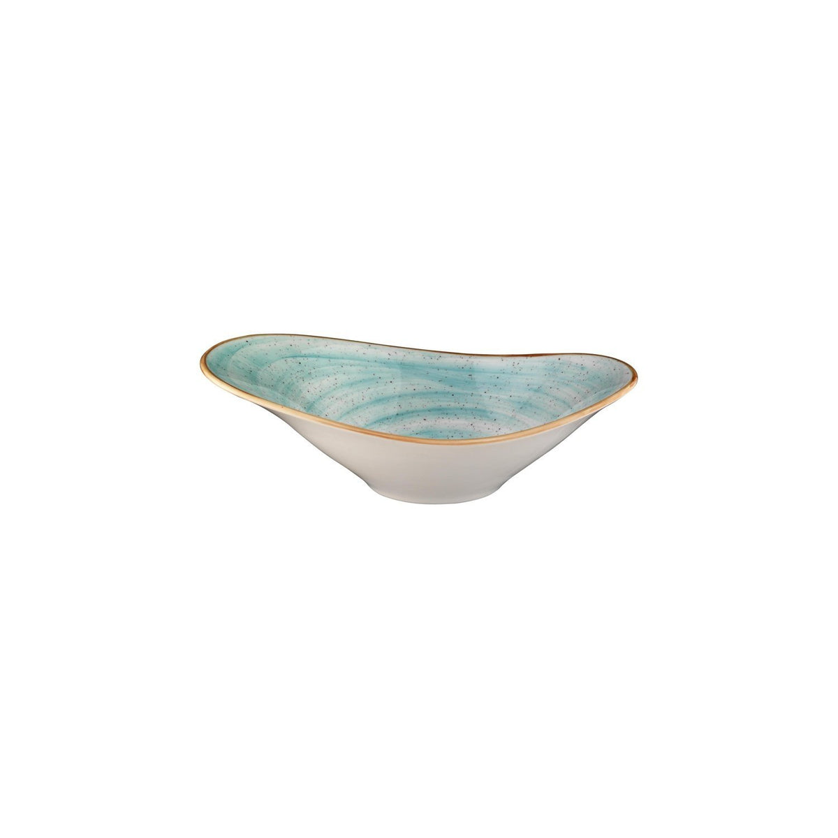Aqua 11" x 7.5" x h:3.5" 25 oz. Oval Blue Vitrified Bowl (1 each)