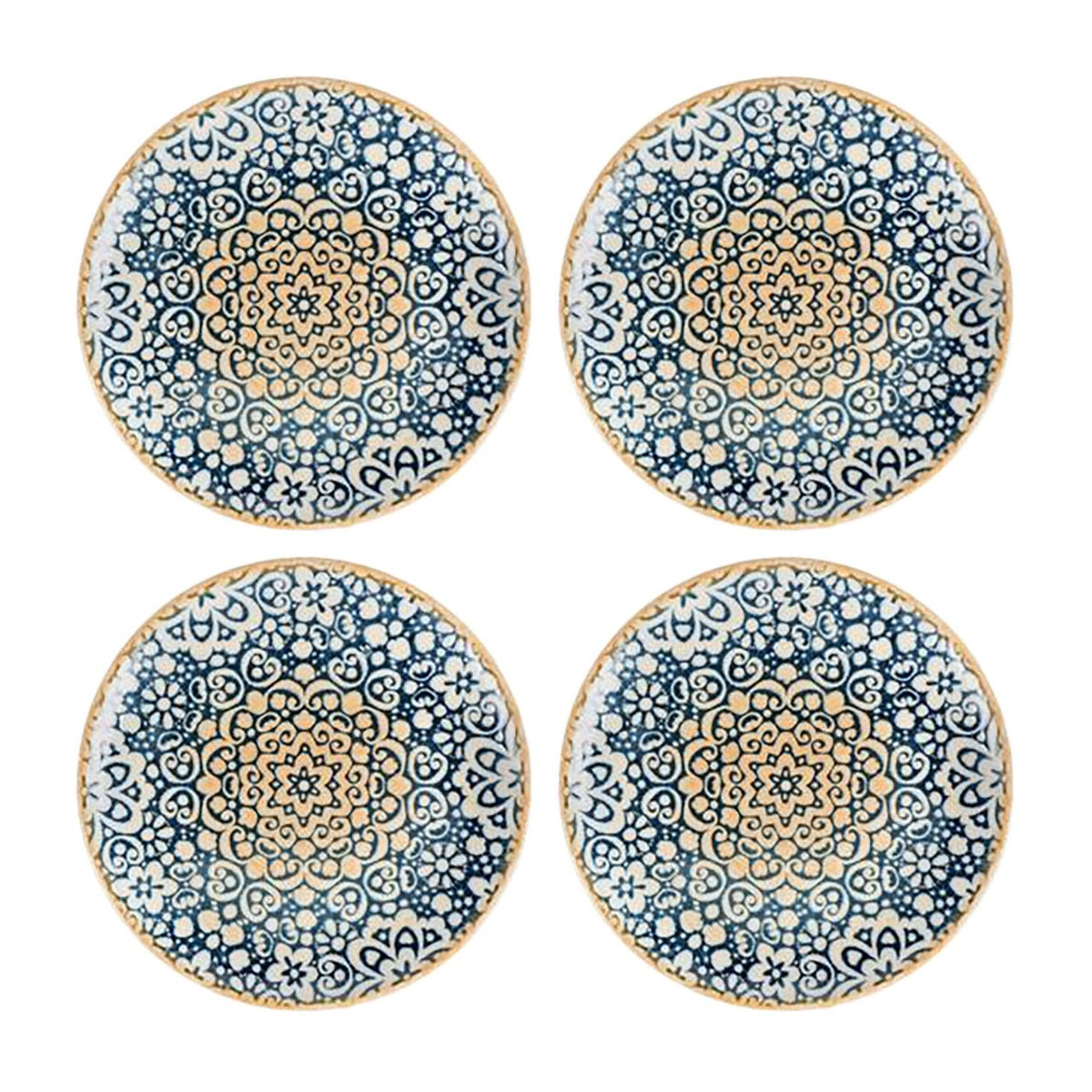 Bonna China Española dia.7.5"  Round Decorated Porcelain Plate (Set of 4)