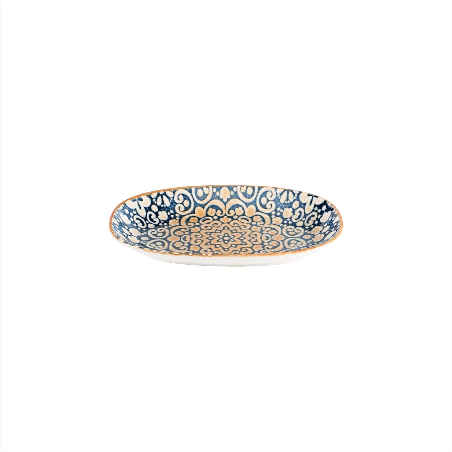 Bonna China Española 9.5" x 5.5" x h:1.25" Oval Decorated Porcelain Platter (Set of 2)