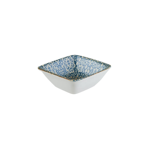 Bonna China Española 3.5" x 3.5" x h:1.25" 1 oz. Square Decorated Porcelain Ramekin (Set of 4)