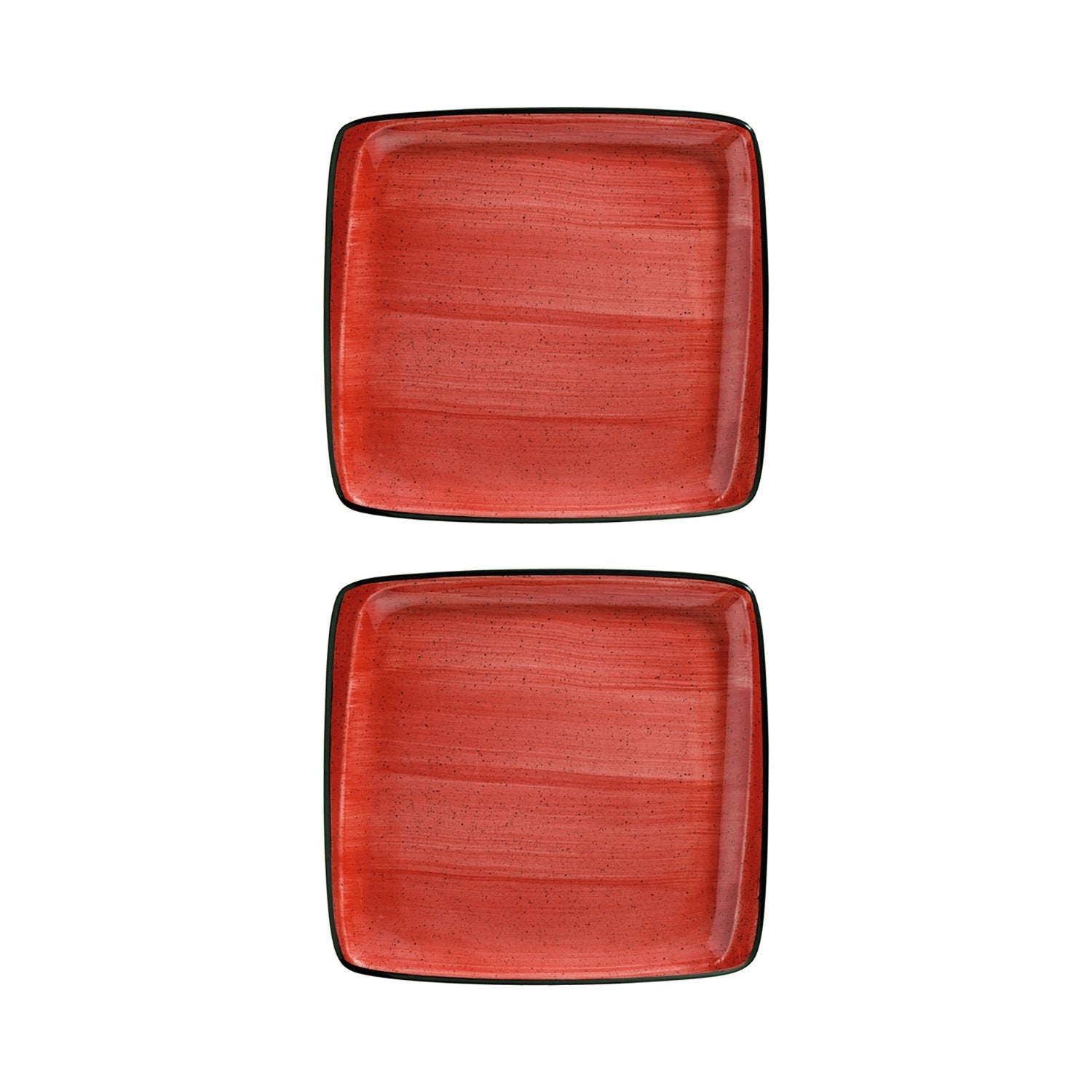 Passion 8.5" x 8" Square Red Vitrified Plate