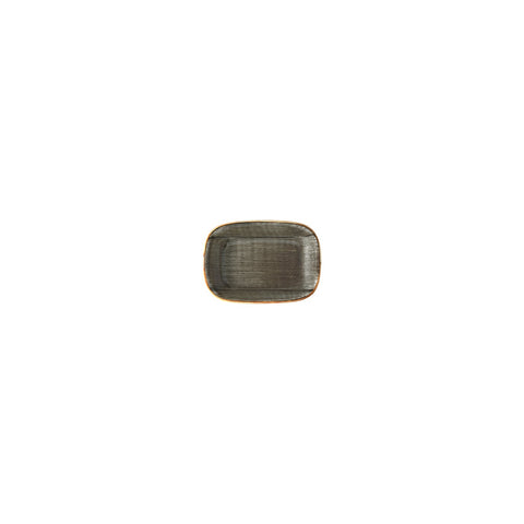 Bonna China Gris 4.75" x 3.25" x h:1" 4 oz. Rectangular Grey Porcelain Deep Plate (Set of 2)