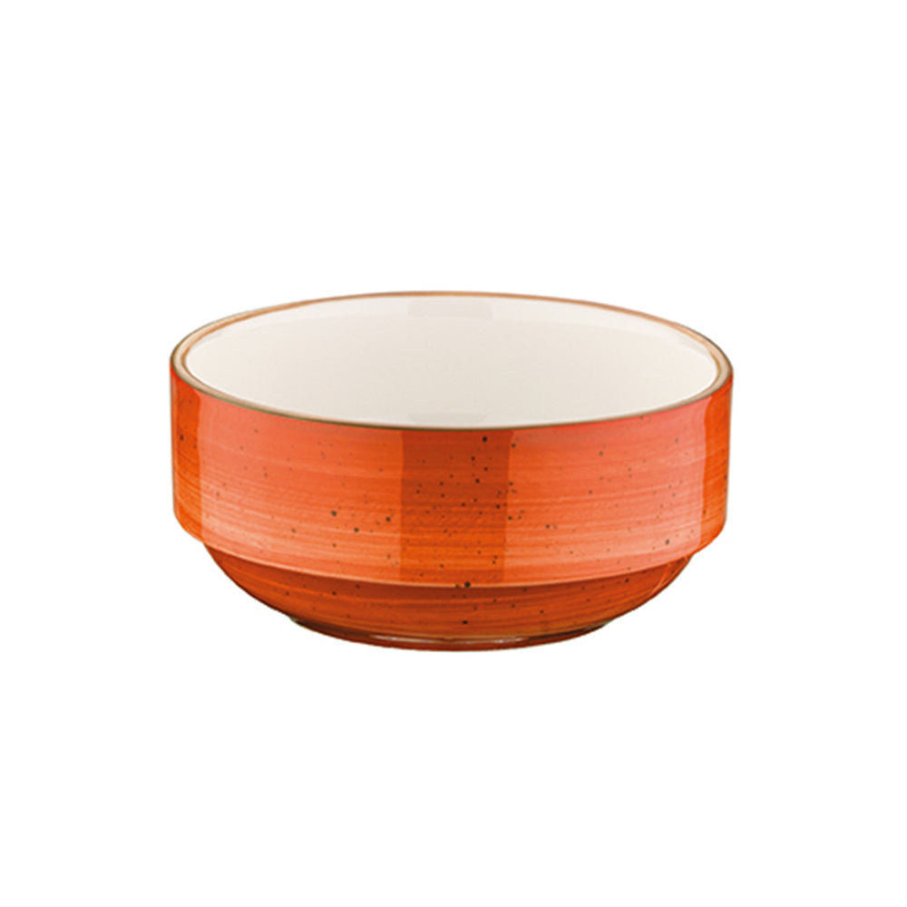 Bonna China Sienna dia.4.75" h:2" 12 oz. Round Terracotta Porcelain Bowl (Set of 4)