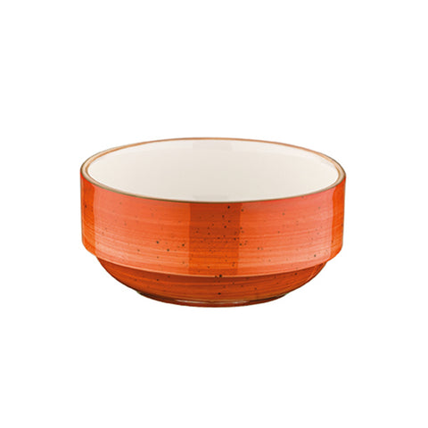 Bonna China Sienna dia.4.75" h:2" 12 oz. Round Terracotta Porcelain Bowl (Set of 4)