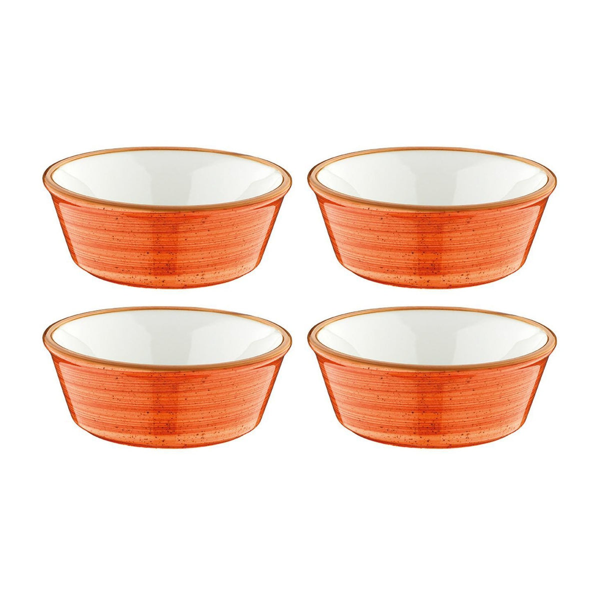 Bonna China Sienna dia.4.75" h:1.75" 10 oz. Round Terracotta Porcelain Bowl (Set of 4)