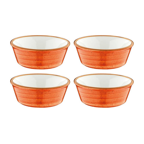 Bonna China Sienna dia.4.75" h:1.75" 10 oz. Round Terracotta Porcelain Bowl (Set of 4)