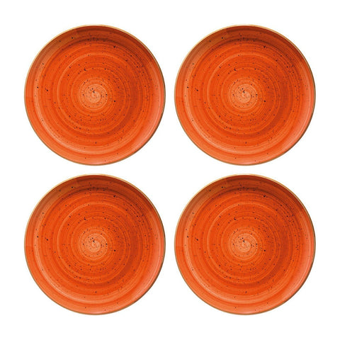Bonna China Sienna dia.6.75"  Round Terracotta Porcelain Plate (Set of 4)