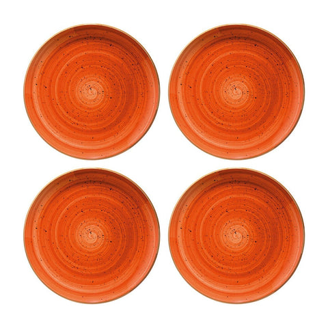 Bonna China Sienna dia.8" h:1.5" 17 oz. Round Terracotta Porcelain Bowl (Set of 4)